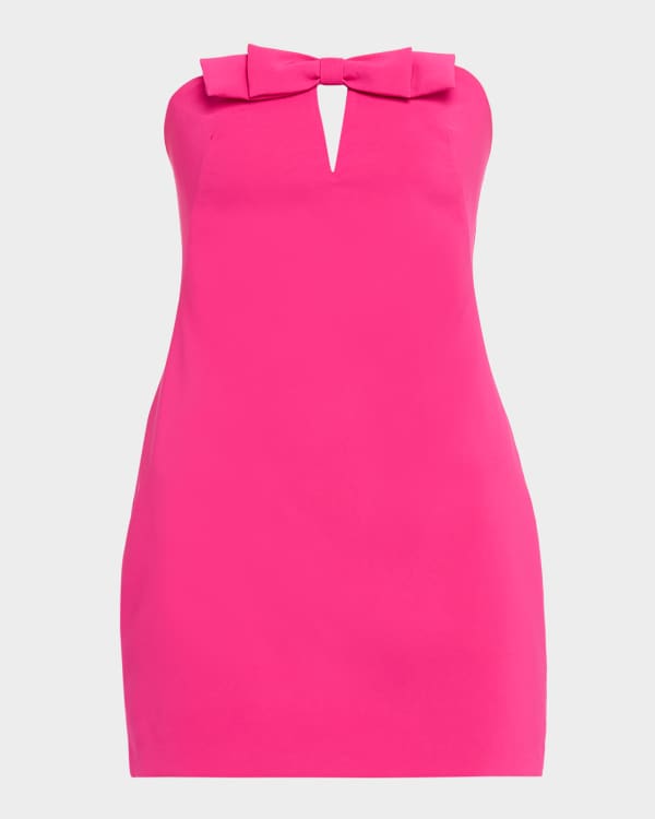 Liv Foster Backless Deep V-Neck Sequin Halter Mini Dress | Neiman Marcus