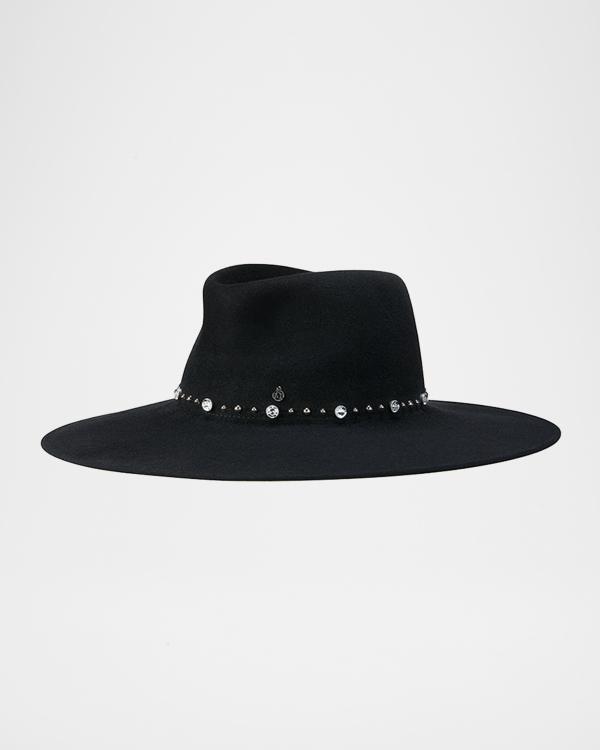 Maison Michele felt hat with woven beaded belt Maison Michel Rico Felt Hat w/ Beaded Strap | Neiman Marcus main image 4