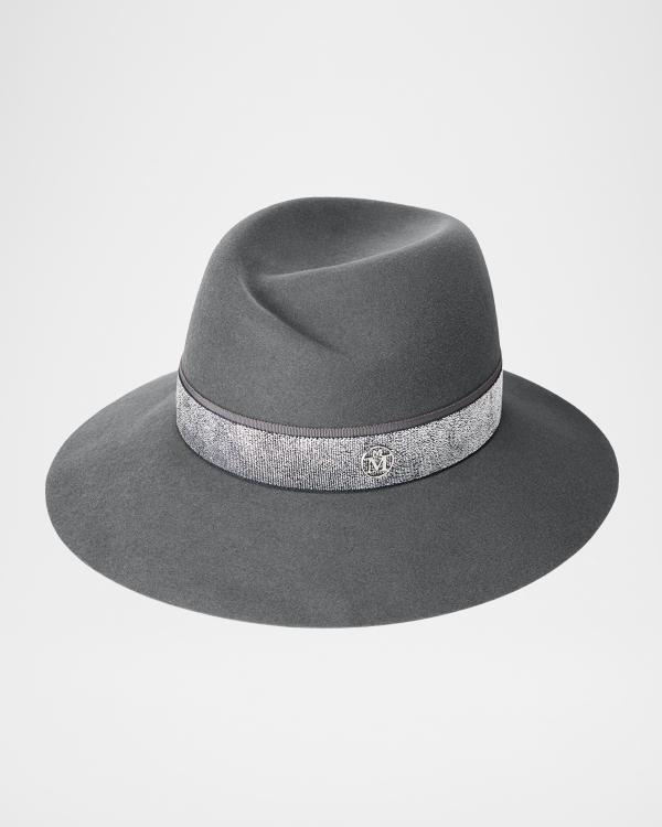 Maison Michel Pablo Denim Patchwork Crochet Bucket Hat  display picture 3