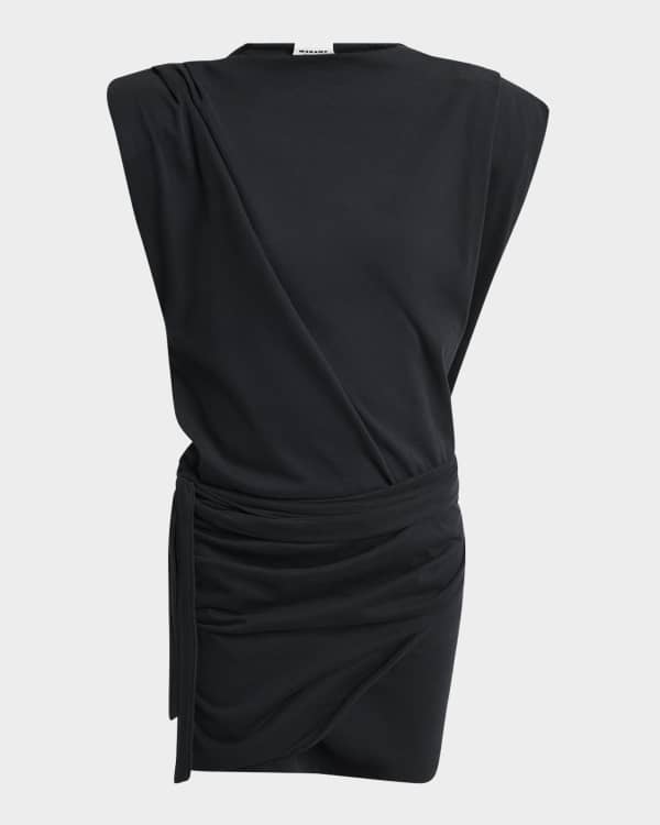 Isabel Marant Calypso Draped Halter Vegan Suede Midi Dress | Neiman Marcus