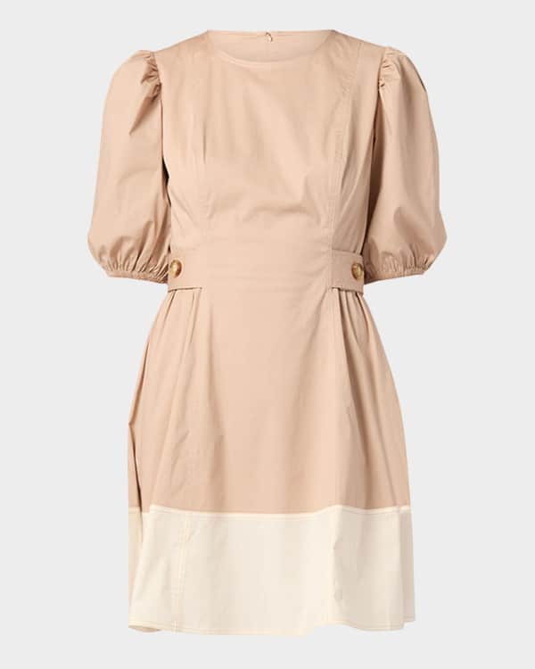 sachin and babi light blue dress Sage Coast Embroidered Bell Sleeve Pleated Skirt Dress main image 1