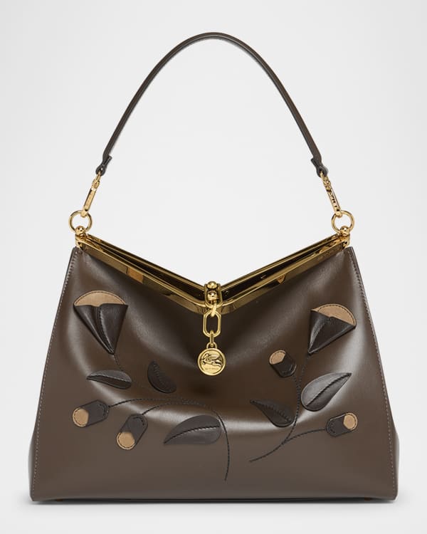 Etro Vela Embroidered Raffia Shoulder Bag | Neiman Marcus