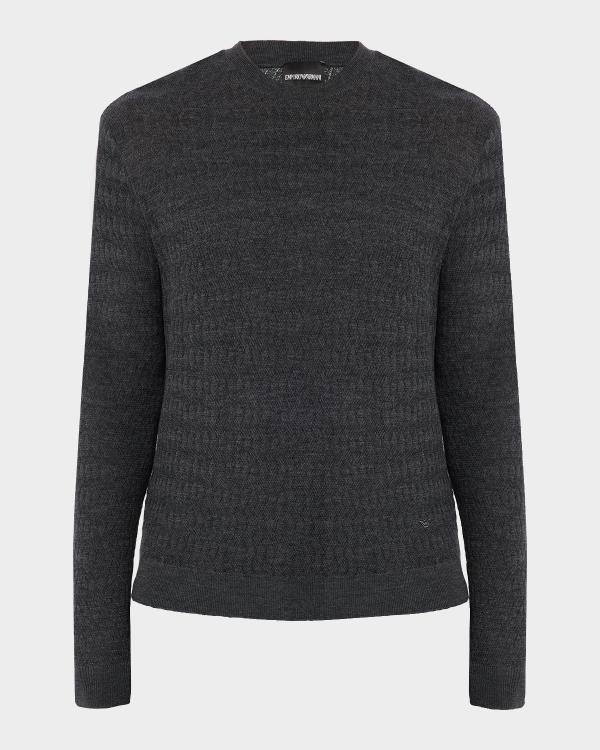 Emporio Armani Men's Virgin Wool Full-Zip Sweater | Neiman Marcus