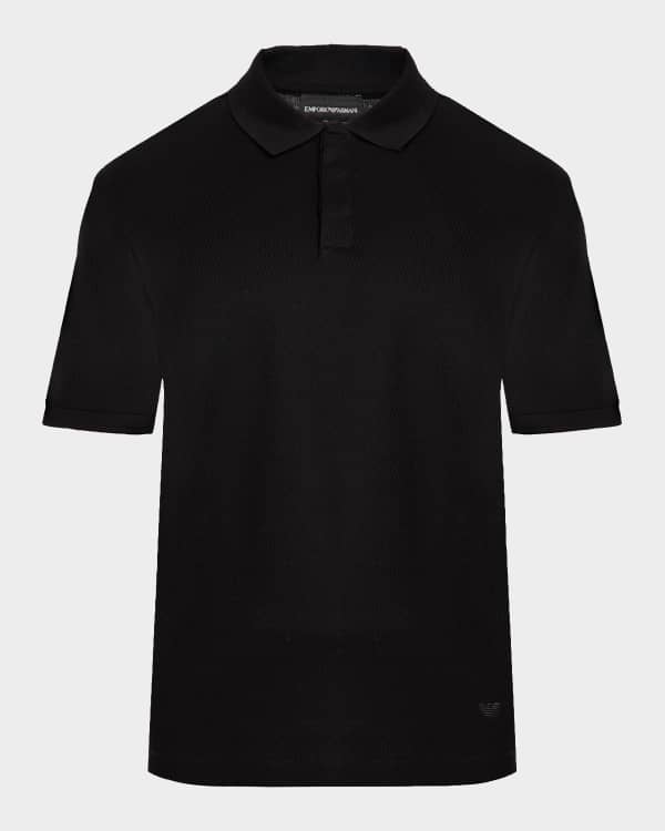 Emporio Armani Men's Cotton Tipped Johnny Collar Polo Shirt