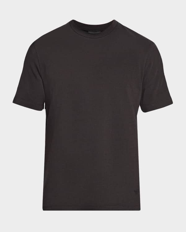Prada Men's Shapeable Triangle and Label Cotton Crewneck T-Shirt