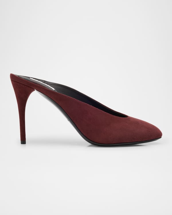 【Chloe】Oli スエードミュール Oli suede pumps in blue - Chloe | Mytheresa