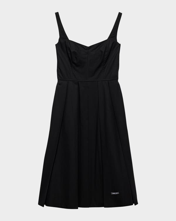 【送料&関税込】Prada Flared One Sleeve Midi Dress Prada Flared One Sleeve Midi Dress In Blue | ModeSens