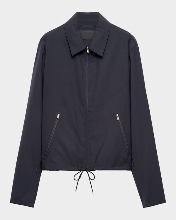 ジャケット SAINT LAURENT FULL-ZIP WOOL JACKET Saint Laurent Men's Wool/Leather Teddy Jacket | Neiman Marcus