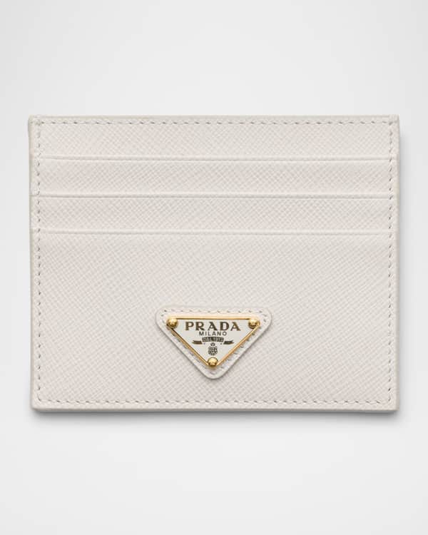 Prada Saffiano Card Case With Zip Compartment | Neiman Marcus