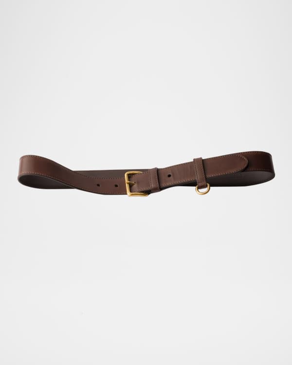 Prada Studded Calf Leather Belt | Neiman Marcus