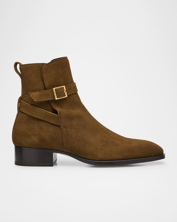 Prada Men's Jokoto Leather Zip Ankle Boots | Neiman Marcus