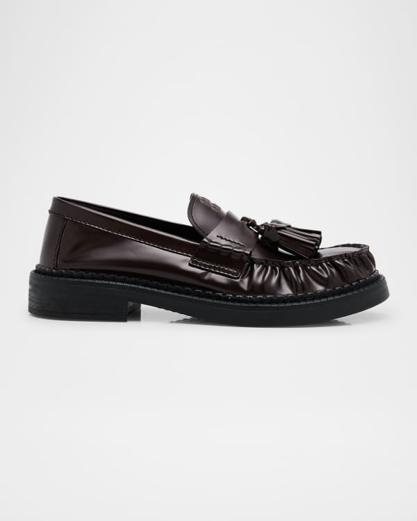 Miu Miu Leather Penny Loafers | Neiman Marcus