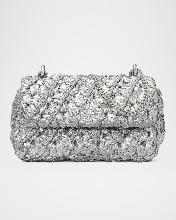 ★NlCK&NLCOLE★ CRYSTAL LEATHER MINI BOSTON BAG_SILVER FRAME Le Signature Mini Smooth Leather Crossbody Bag