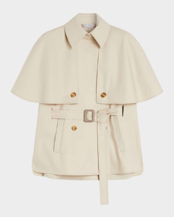 【送料&関税込】Max Mara cicladi Trench Coat Max Mara Cicladi Cable-Knit Sleeves Belted Long Trench Coat