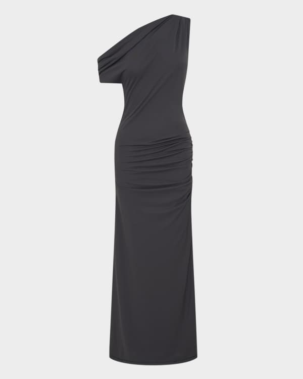 【Alexander McQueen】★one-shoulder ruffle-hem dress Alexander McQueen one-shoulder ruffle-hem Dress | Red