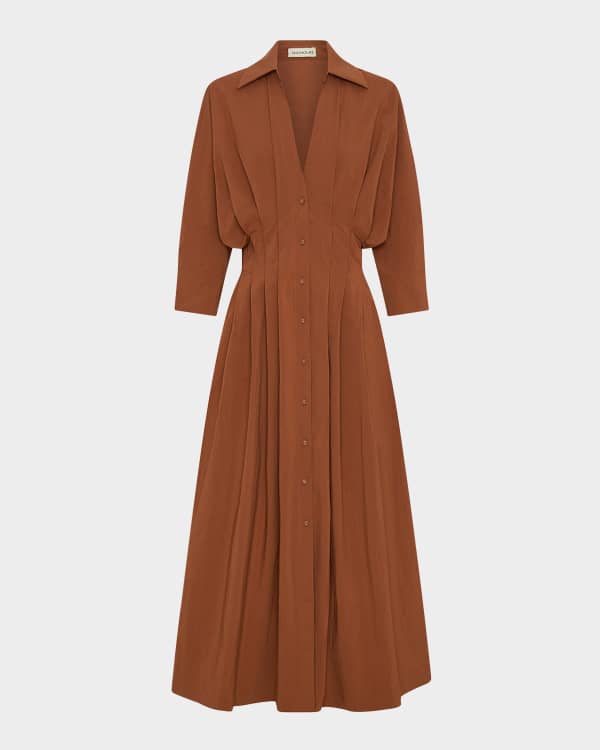 Damson Madder Goldie Denim Leopard Swing Dress | Neiman Marcus