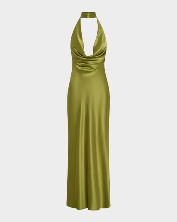 ワンピース [StaudGiuseppe backless halterneck crepe dress STAUD Giuseppe draped crepe halterneck maxi dress | NET-A-PORTER
