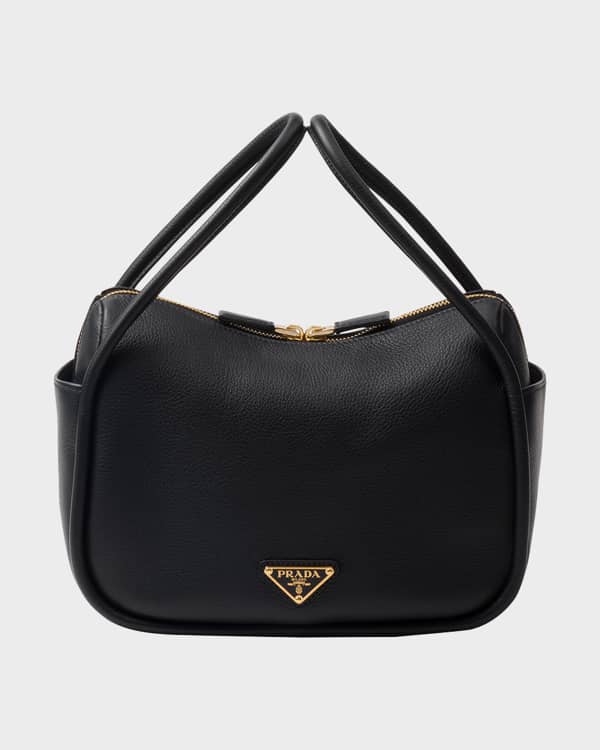 Prada Re-Nylon and Leather Medium Top-Handle Bag with