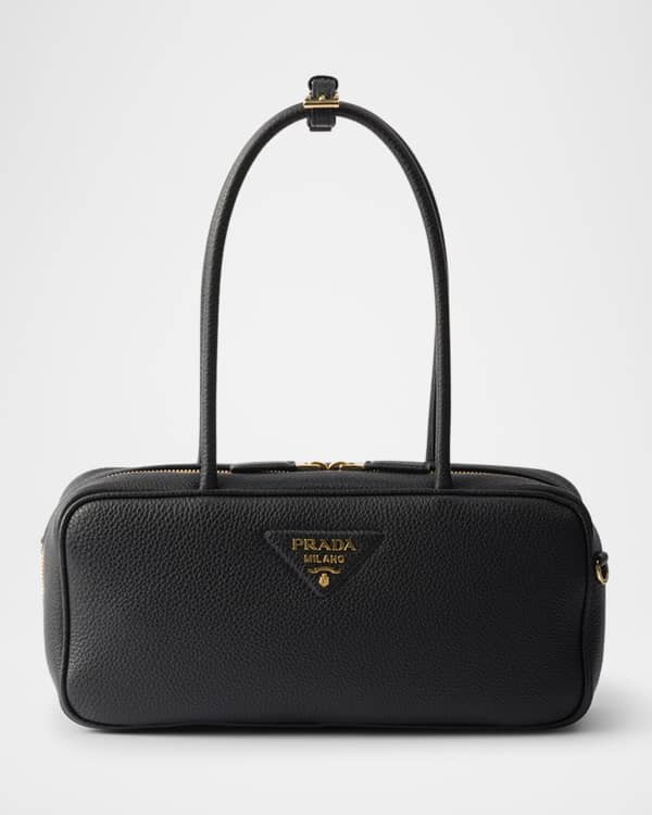 Prada Re-Nylon and Leather Medium Top-Handle Bag with