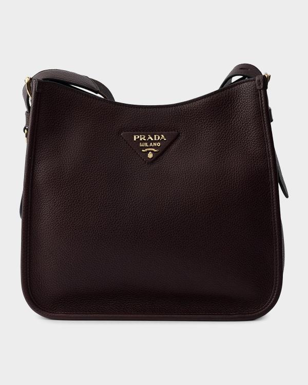 Prada Aimee Large Re-Nylon & Leather Shoulder Bag with Padlock