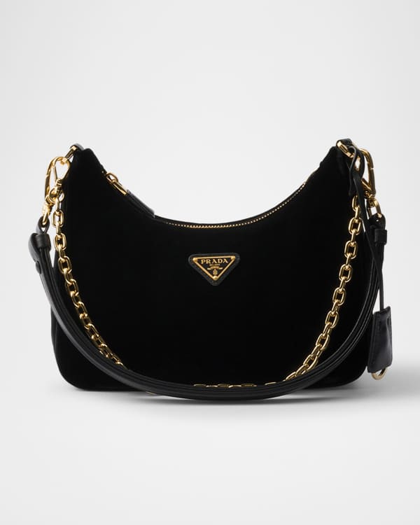 Prada Aimee Large Re-Nylon & Leather Shoulder Bag with