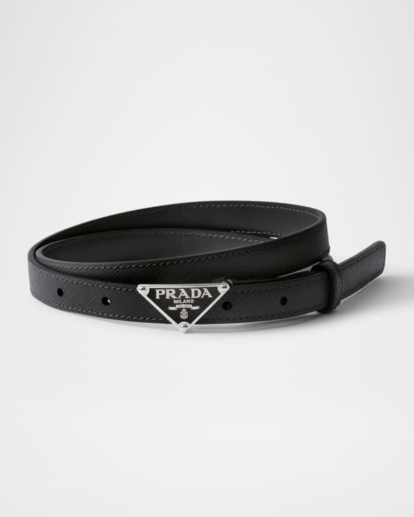 Prada Studded Calf Leather Belt | Neiman Marcus