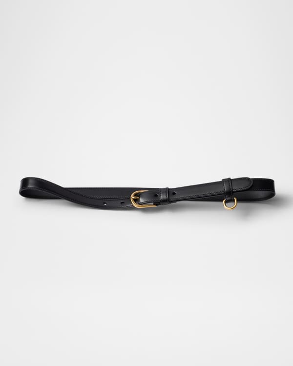 Prada Saffiano Leather Belt With Flap Pouch | Neiman Marcus