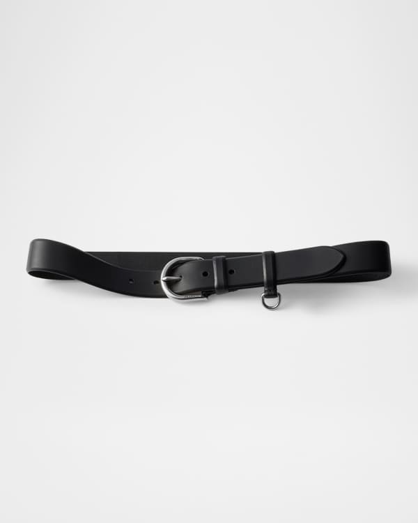 Prada Studded Calf Leather Belt | Neiman Marcus