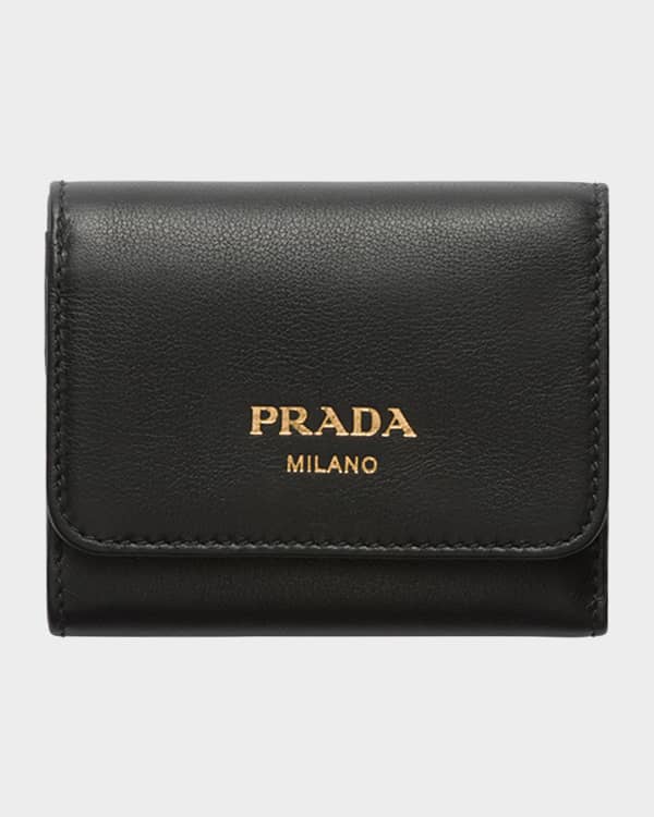 ヘアアクセサリー Prada Black Saffiano leather small wallet Black Small Saffiano Leather Wallet | PRADA
