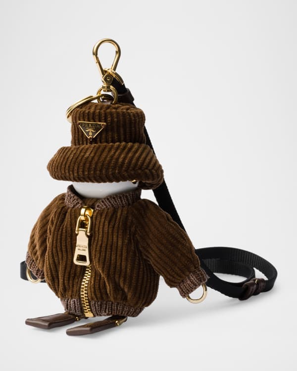 バッグチャーム Soft Robot Re-Nylon bag charm with shoulder strap Black Soft Robot Re-nylon Bag Charm With Shoulder Strap | PRADA