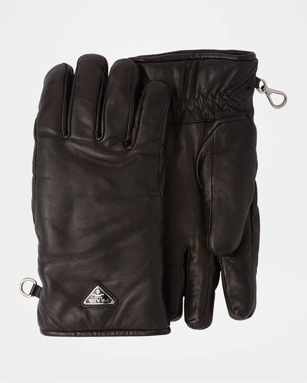 Prada Men's Re-Nylon and Napa Leather Gloves | Neiman Marcus