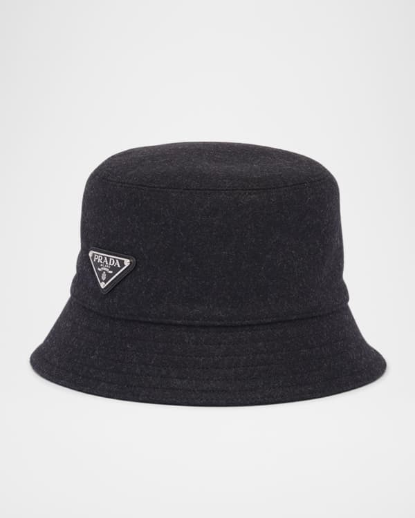 Prada Men's Nylon Bucket Hat with Logo | Neiman Marcus