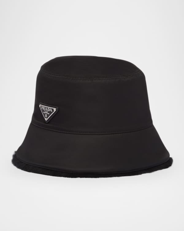 Prada Men's Nylon Bucket Hat with Logo | Neiman Marcus
