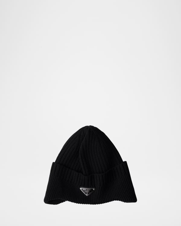 HELMUT LANG ／OVER SIZE RIB KNIT BEANIE Helmut Lang Men's Wool Logo Beanie Hat | Neiman Marcus