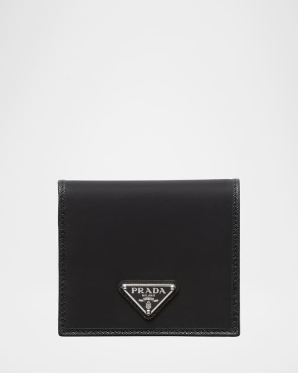 折りたたみ財布 PRADA BLACK LEATHER WALLET Prada Men's Small Leather Bifold Wallet | Neiman Marcus