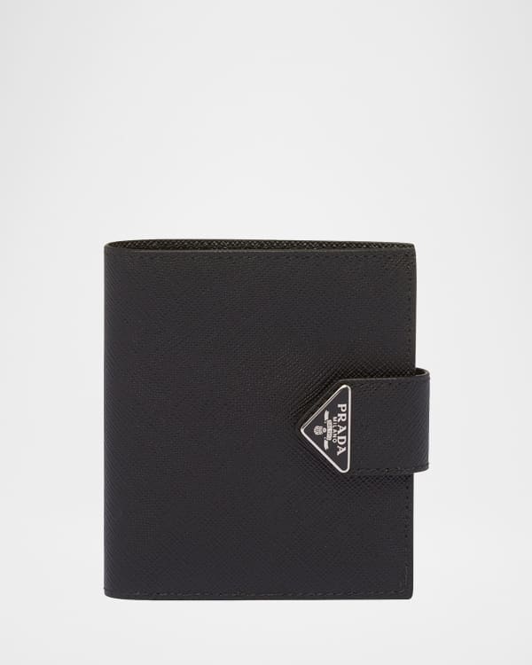 折りたたみ財布 PRADA BLACK LEATHER WALLET Prada Men's Small Leather Bifold Wallet | Neiman Marcus