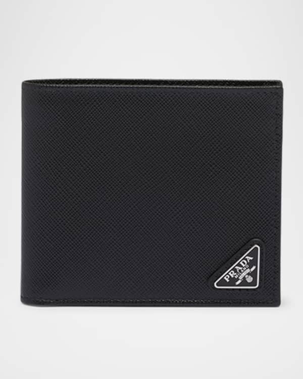 折りたたみ財布 PRADA BLACK LEATHER WALLET Prada Black Saffiano Leather Compact Bifold Wallet