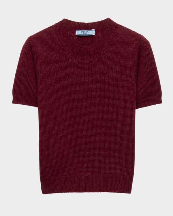 Prada Stripe Silk Boat-Neck Sweater | Neiman Marcus