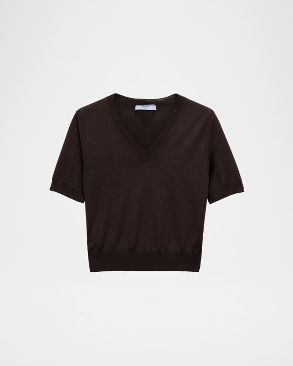 THE ROW Hibiscus Cashmere Short-Sleeve Sweater | Neiman Marcus