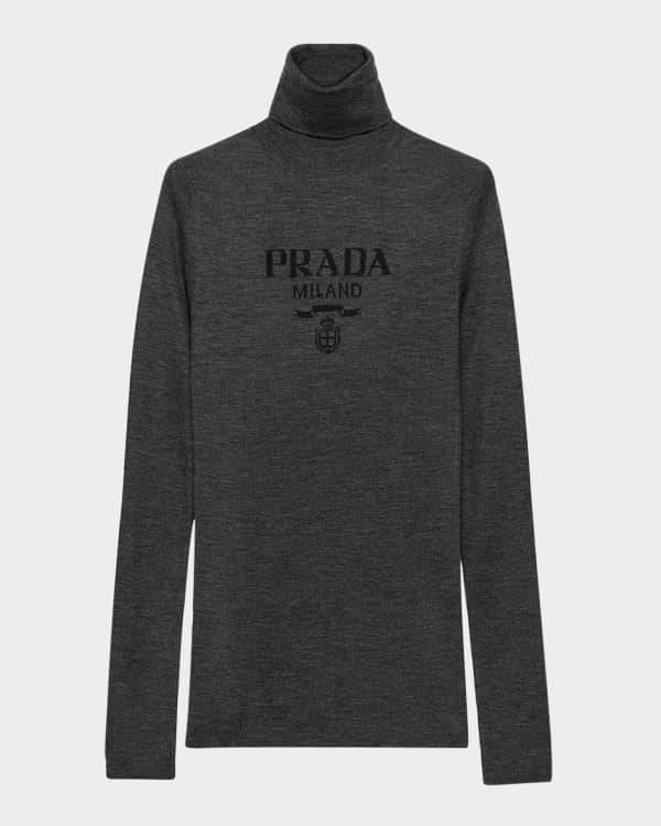 GIORGIO ARMANI★Embroidered fleece turtleneck Sweatshirt GIORGIO ARMANI Embroidered cotton-blend fleece turtleneck