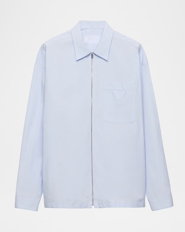 Kenzo Men's Logo-Embroidered Patchwork Oversized Sport Shirt