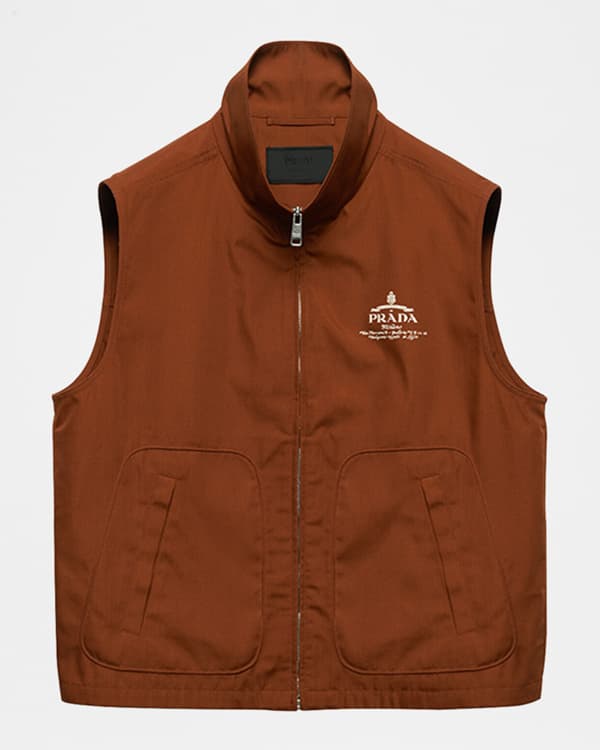 Jil Sander Men's Cashmere-Cotton Sweater Vest | Neiman Marcus