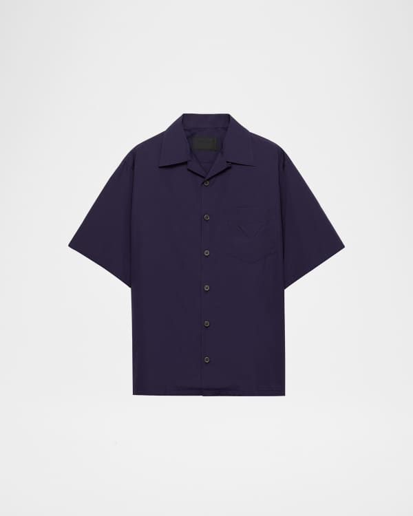 Valentino Garavani Men's Cotton Poplin Toute La V Camp Shirt
