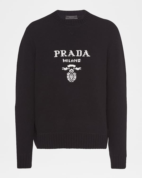 Ferragamo Men's Spirit Embroidered Wool Cashmere Sweater
