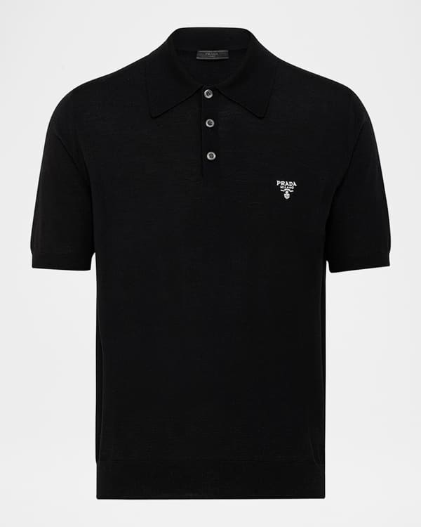 Helmut Lang Men's Mesh Quarter-Zip Polo Shirt | Neiman Marcus