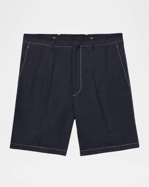 Balmain x Barbie Men's Striped Silk Shorts | Neiman Marcus