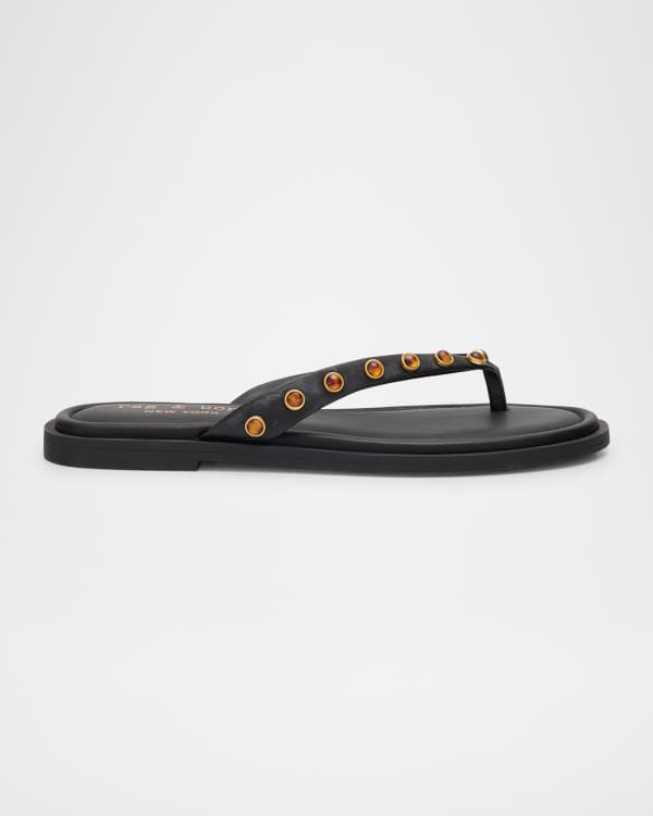 Rag & Bone Beau Suede Buckle Slide Sandals | Neiman Marcus
