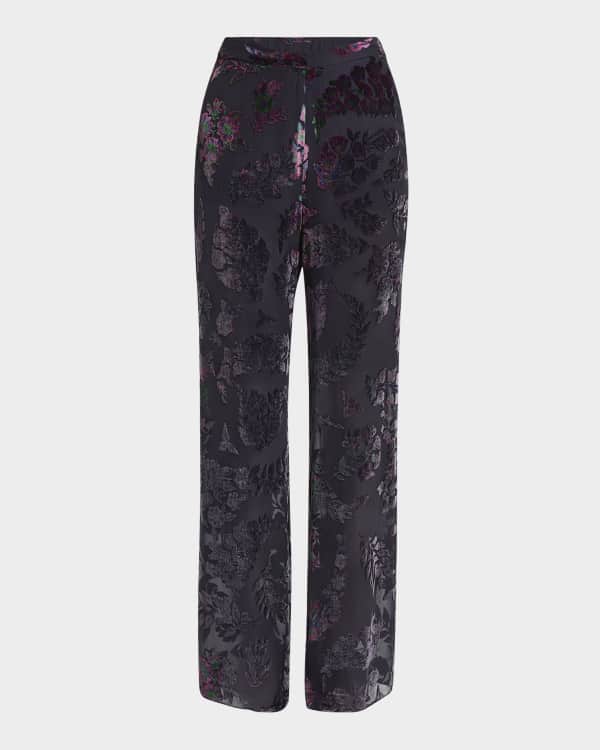 Etro Multi Garden Floral Brocade Straight-Leg Ankle Pants