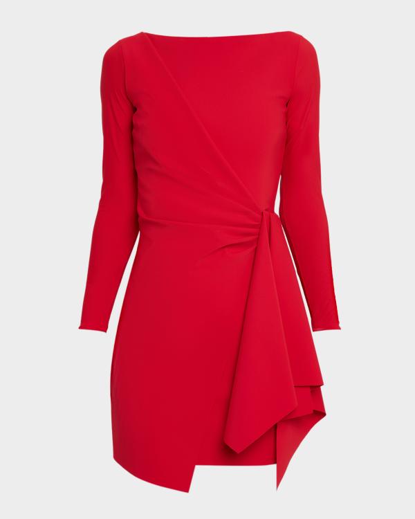 BCBGMAXAZRIA One-Shoulder Mesh-Inset Mini Dress