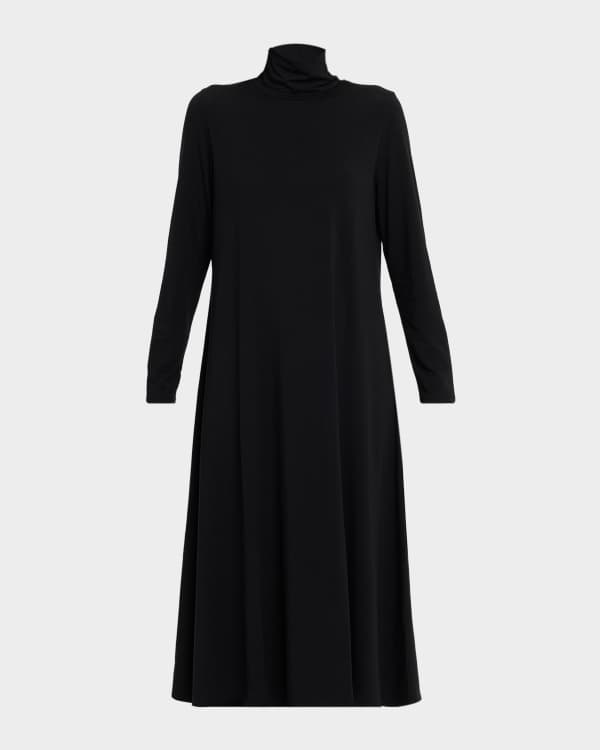 Eileen Fisher Square-Neck A-Line Organic Linen Midi Dress | Neiman Marcus